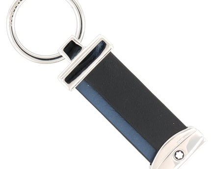 Montblanc Leather Goods Meisterstück Schlüsselanhänger Stripes Black-Light Blue
