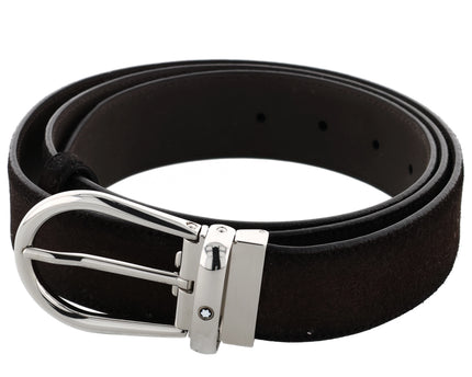 Montblanc Casual Line Horseshoe Buckle Wildleder Gürtel 35mm Braun
