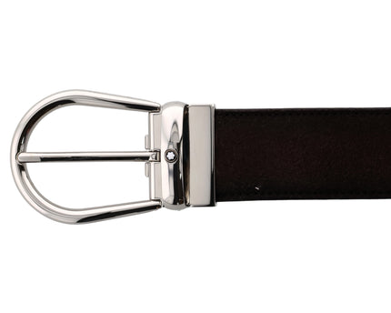Montblanc Casual Line Horseshoe Buckle Wildleder Gürtel 35mm Braun