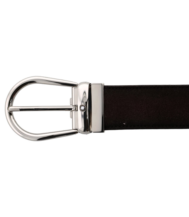 Montblanc Casual Line Horseshoe Buckle Wildleder Gürtel 35mm Braun
