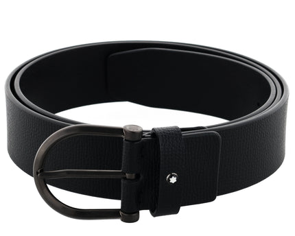 Montblanc Casual Line Ledergürtel 40mm Stainless Steel Schwarz