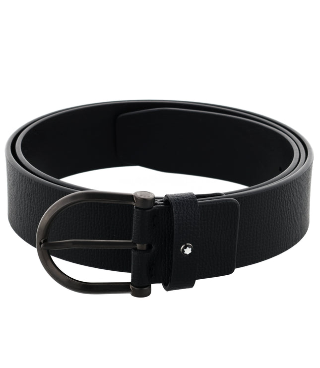 Montblanc Casual Line Ledergürtel 40mm Stainless Steel Schwarz