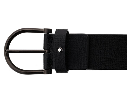 Montblanc Casual Line Ledergürtel 40mm Stainless Steel Schwarz