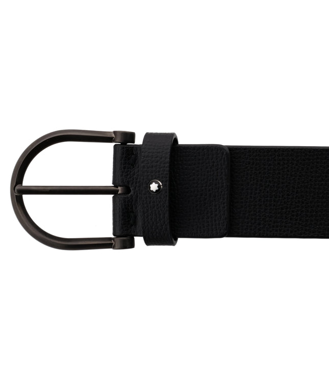 Montblanc Casual Line Ledergürtel 40mm Stainless Steel Schwarz