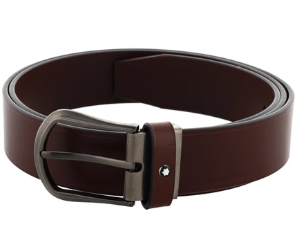Montblanc Leather Goods Ledergürtel 35mm trapezförmige Dornschließe Matt Braun