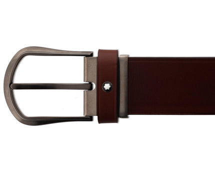 Montblanc Leather Goods Ledergürtel 35mm trapezförmige Dornschließe Matt Braun