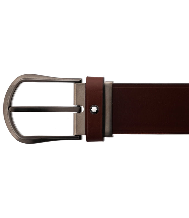 Montblanc Leather Goods Ledergürtel 35mm trapezförmige Dornschließe Matt Braun