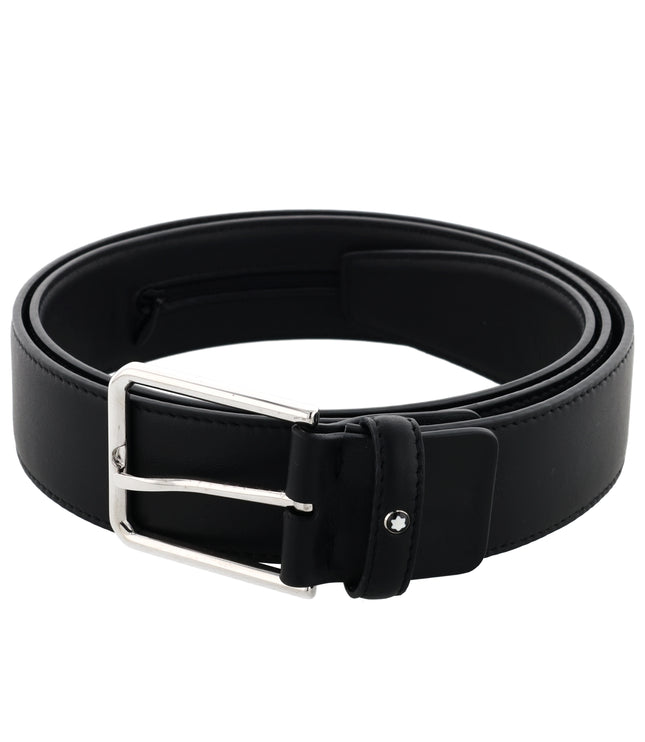 Montblanc Classic Line Ledergürtel 40mm Matt Schwarz Zip Pocket