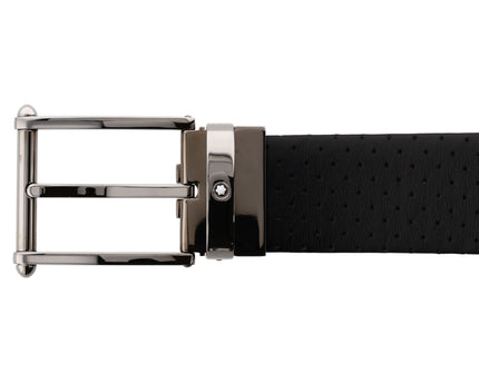 Montblanc Contemporary Line Ledergürtel 35mm Schwarz Lochmuster