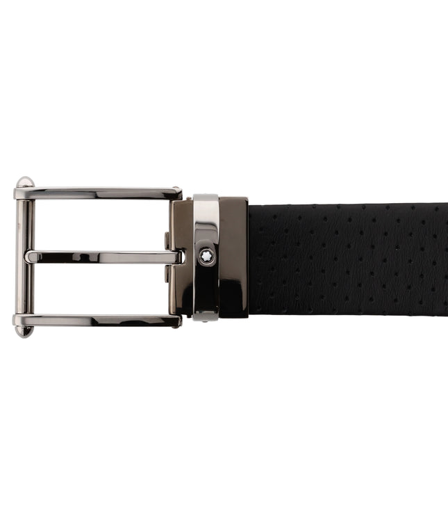Montblanc Contemporary Line Ledergürtel 35mm Schwarz Lochmuster