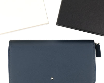 Montblanc Leather Goods Sartorial Geldbörse 12cc Zip Around Blau