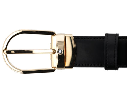 Montblanc Classic Line Horseshoe Buckle Gold Ledergürtel 30mm Schwarz/Braun