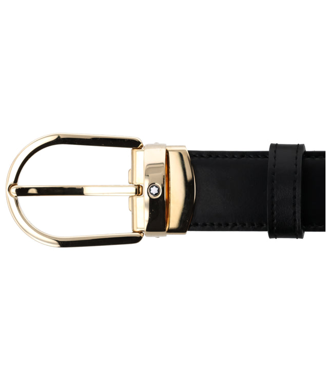 Montblanc Classic Line Horseshoe Buckle Gold Ledergürtel 30mm Schwarz/Braun