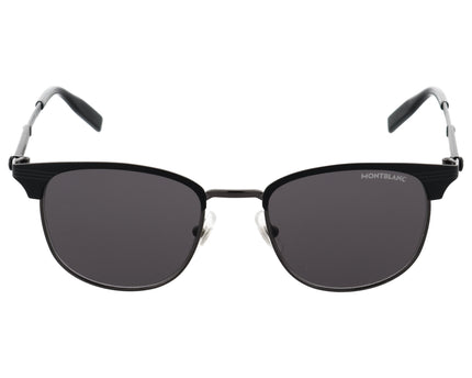 Montblanc Sonnenbrille Rechteckig Metallfassung Schwarz