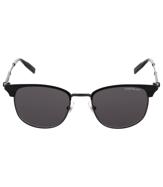 Montblanc Sonnenbrille Rechteckig Metallfassung Schwarz