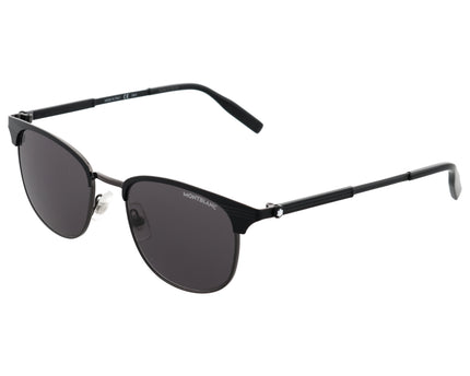 Montblanc Sonnenbrille Rechteckig Metallfassung Schwarz