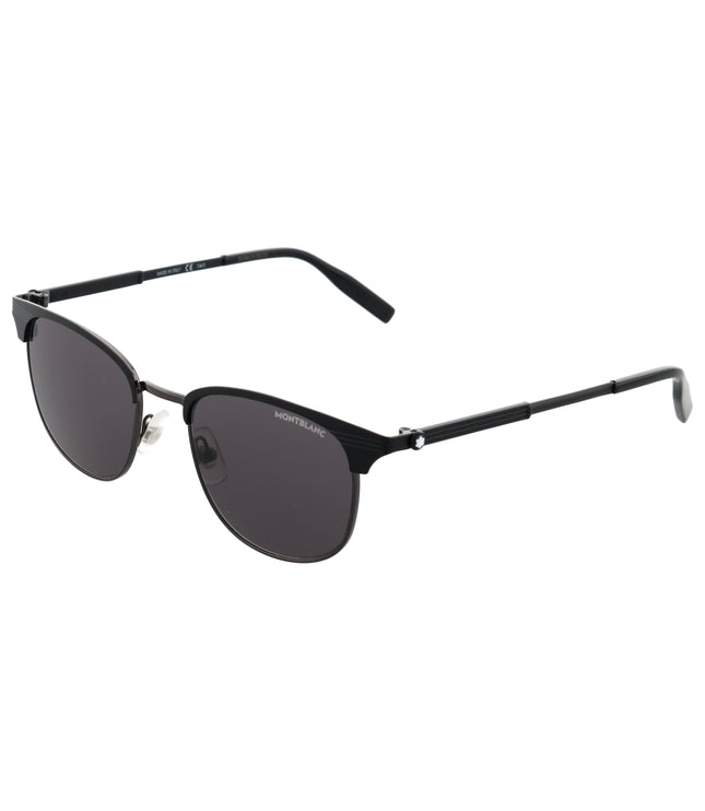 Montblanc Sonnenbrille Rechteckig Metallfassung Schwarz