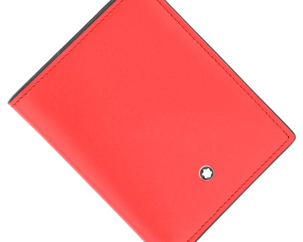 Montblanc Leather Goods Meisterstück Compact Geldbörse 6cc Schwarz/Rot