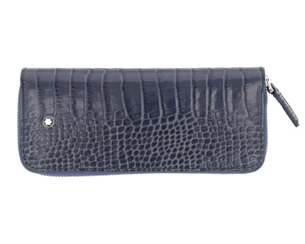 Montblanc Meisterstück Embossed Leather 2er Lederetui Indigo Kroko
