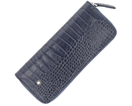 Montblanc Meisterstück Embossed Leather 2er Lederetui Indigo Kroko