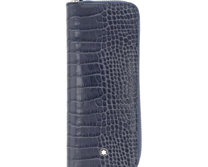 Montblanc Meisterstück Embossed Leather 2er Lederetui Indigo Kroko