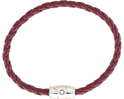 Montblanc Meisterstück Armband Geflochtenes Leder Stainless Steel Cassis