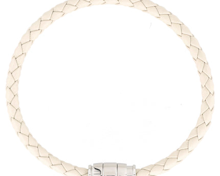 Montblanc Meisterstück Armband Geflochtenes Leder Stainless Steel Beige