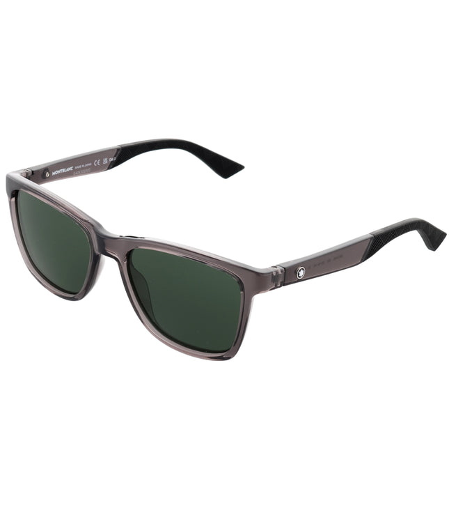 Montblanc Sonnenbrille Rechteckig Acetatrahmen Grau Grün