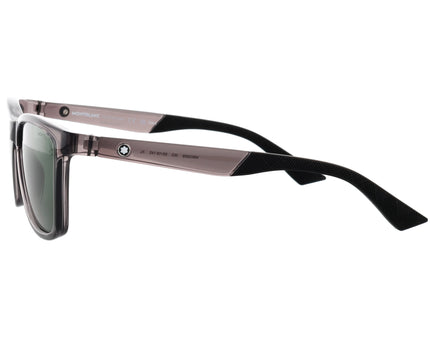Montblanc Sonnenbrille Rechteckig Acetatrahmen Grau Grün