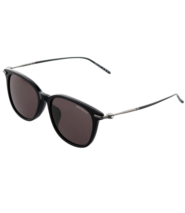 Montblanc Sonnenbrille Rechteckig Acetatrahmen Schwarz Grau