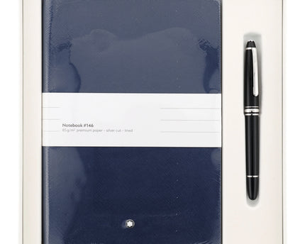 Montblanc Meisterstück Rollerball No.163 Classique Platinum Coated & Notebook Set