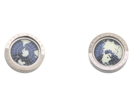 Montblanc 1858 Geosphere Manschettenknöpfe Steel & Lacquer Blue