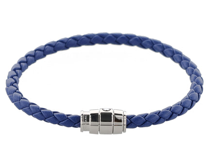Montblanc Meisterstück Armband Geflochtenes Leder Stainless Steel Blau