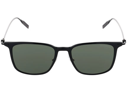 Montblanc Sonnenbrille Rechteckig Metallfassung Schwarz Grau