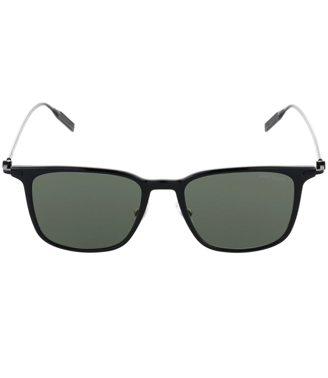 Montblanc Sonnenbrille Rechteckig Metallfassung Schwarz Grau