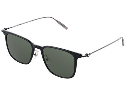 Montblanc Sonnenbrille Rechteckig Metallfassung Schwarz Grau
