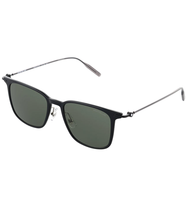 Montblanc Sonnenbrille Rechteckig Metallfassung Schwarz Grau