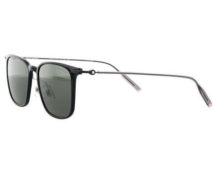 Montblanc Sonnenbrille Rechteckig Metallfassung Schwarz Grau