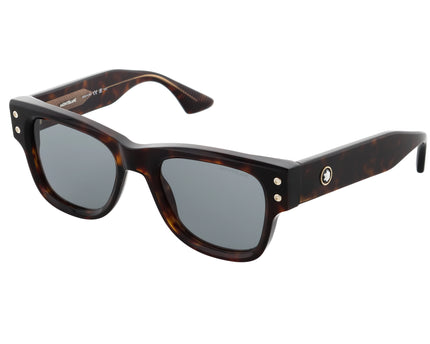 Montblanc Sonnenbrille Quadratisch Acetatrahmen Havana Grau