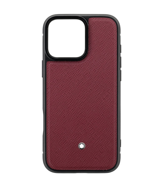 Montblanc Leather Goods Sartorial Hardshell iPhone 16 Pro Max Cassis