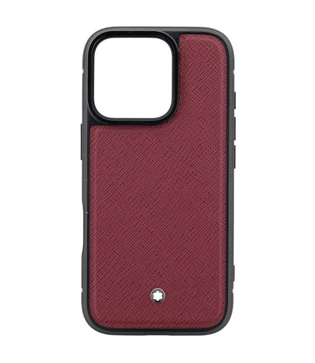 Montblanc Leather Goods Sartorial Hardshell iPhone 16 Pro Cassis