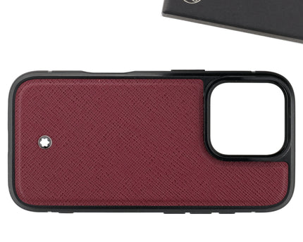 Montblanc Leather Goods Sartorial Hardshell iPhone 16 Pro Cassis