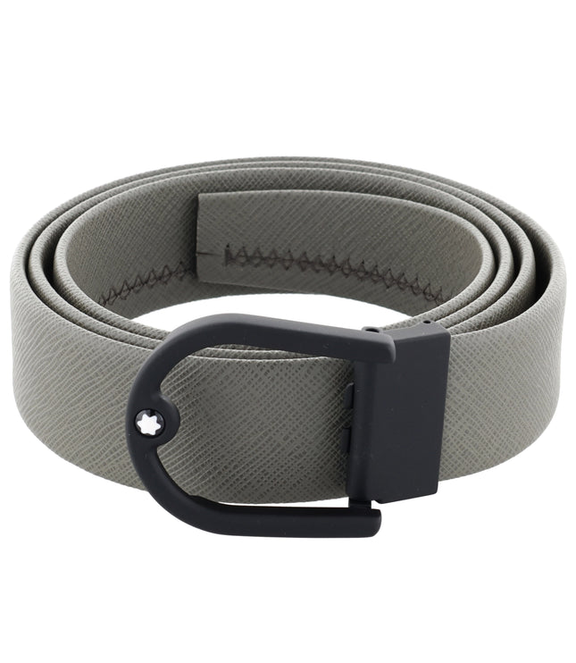 Montblanc Sartorial Horseshoe Buckle Ledergürtel 35mm Medium Grey