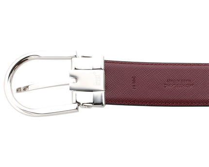 Montblanc Sartorial Horseshoe Buckle Wendbarer Ledergürtel 35mm Schwarz Cassis