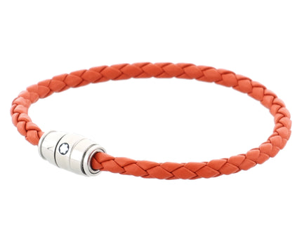 Montblanc Meisterstück Armband Geflochtenes Leder Stainless Steel Cayenne