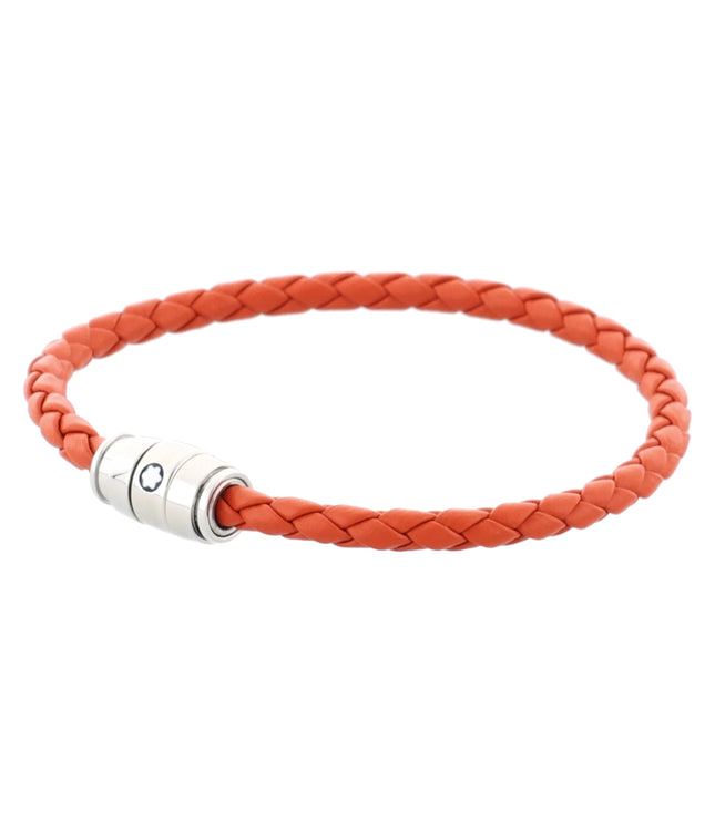 Montblanc Meisterstück Armband Geflochtenes Leder Stainless Steel Cayenne
