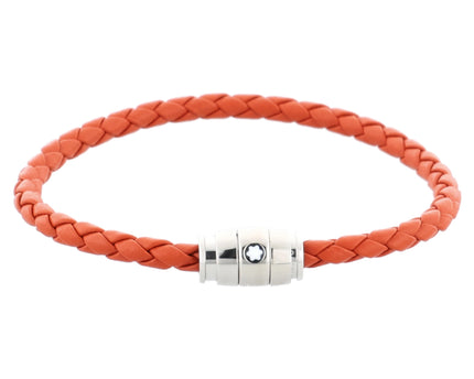 Montblanc Meisterstück Armband Geflochtenes Leder Stainless Steel Cayenne