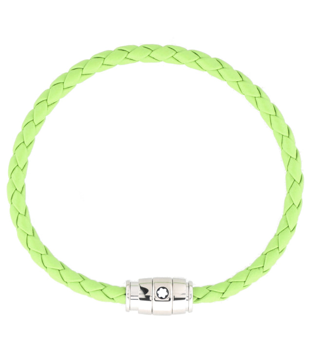 Montblanc Meisterstück Armband Geflochtenes Leder Stainless Steel Lime