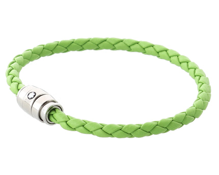 Montblanc Meisterstück Armband Geflochtenes Leder Stainless Steel Lime