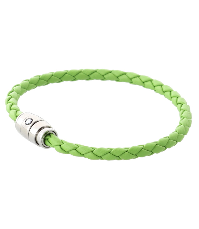 Montblanc Meisterstück Armband Geflochtenes Leder Stainless Steel Lime